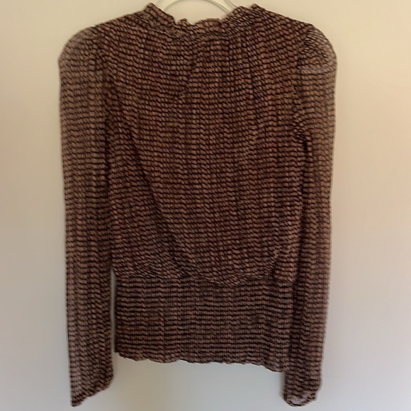 Joie cinch waist top black and gold sheer women size small - Picture 2 of 8